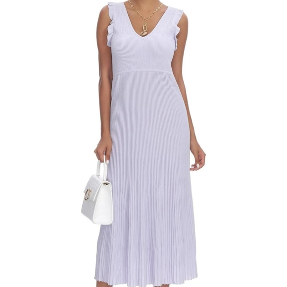 NWT Michael Michael Kors Lavender Mist Size Large Ribbed Dress - Picture 2 of 16